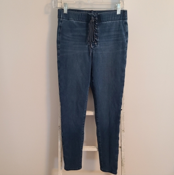 American Eagle size 6 Long lace up fly next level stretch denim jean - Picture 1 of 4